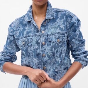 Love Shack Fancy/x Gap collab floral jean jacket. NWT